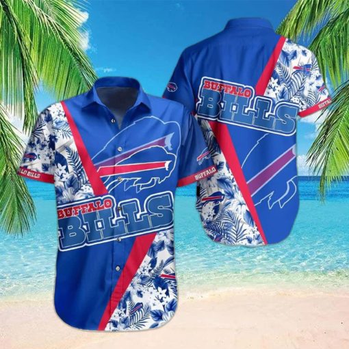 Buffalo Bills Hawaiian Shirt Blue Tropical Flowers Summer Beach Gift