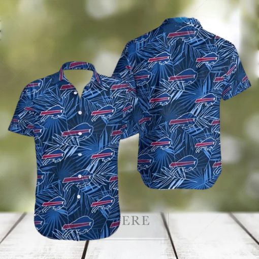 Buffalo Bills Hawaiian Shirt Blue Tropical Leaves All Over Print NFL Hawaiian Shirt