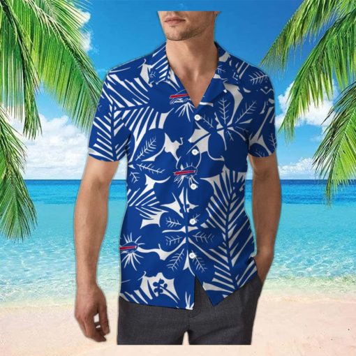 Buffalo Bills Hawaiian Shirt Flower Pattern Beach Gift For Friend, NFL Hawaiian Shirt