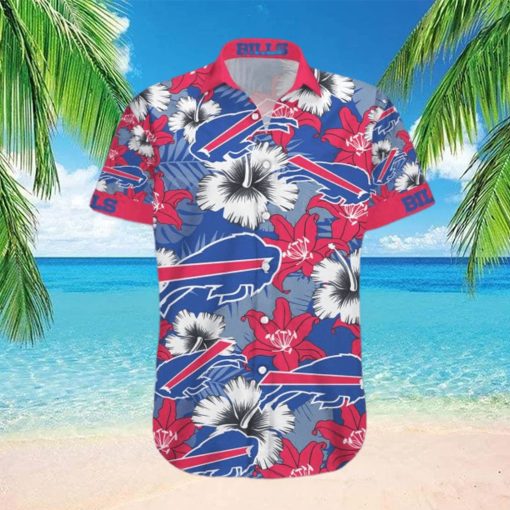 Buffalo Bills Hawaiian Shirt  Flowers Pattern  Hawaiian Print Shirt