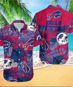 Buffalo Bills Hawaiian Shirt, Helmets And Flowers, Hawaiian Style Shirt