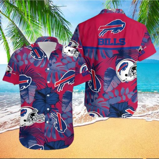 Buffalo Bills Hawaiian Shirt, Helmets And Flowers, Hawaiian Style Shirt