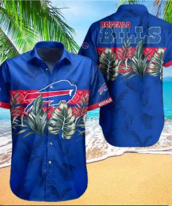 Buffalo Bills Hawaiian Shirt, Leaves Graphic, Hawaiian Style Shirt