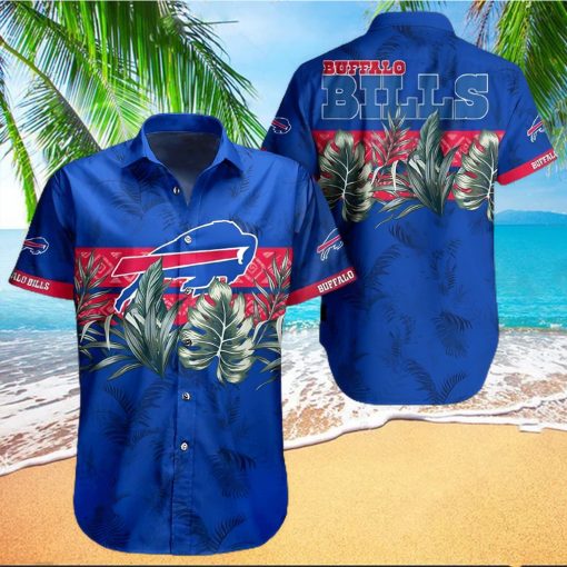 Buffalo Bills Hawaiian Shirt, Leaves Graphic, Hawaiian Style Shirt