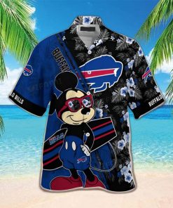 Buffalo Bills Hawaiian Shirt Mickey Floral Pattern Buffalo Bills Gift