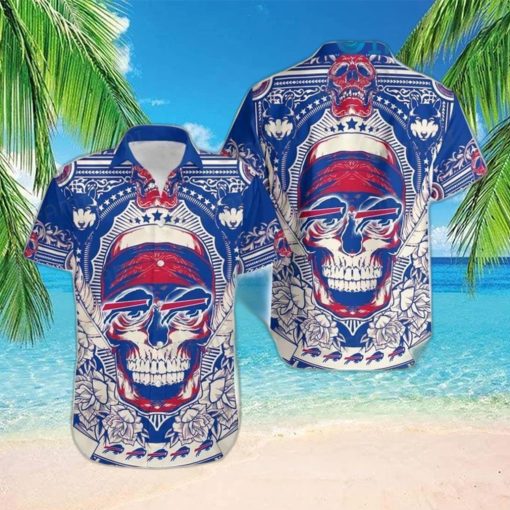 Buffalo Bills Hawaiian Shirt Pharaoh Skull Wolf Flower Buffalo Bills Gift