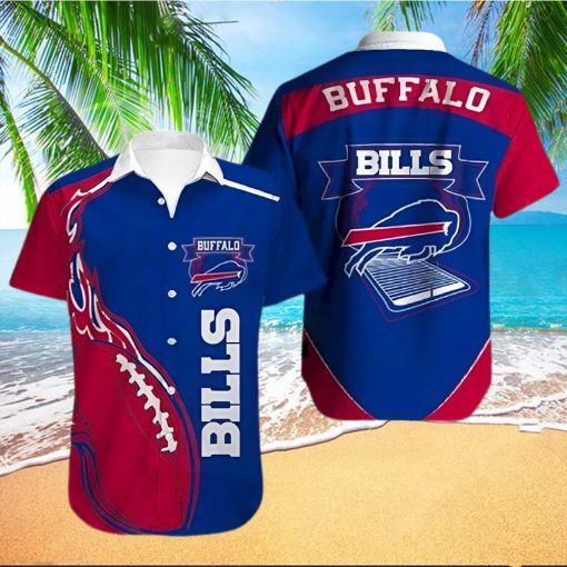 Buffalo Bills Hawaiian Shirt, Red Blue Fire Rugby, Unique Hawaiian Shirt