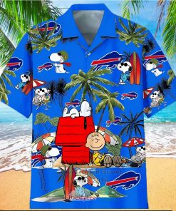 Buffalo Bills Hawaiian Shirt, Snoopy Charlie Brown, Button Down Hawaiian Shirt