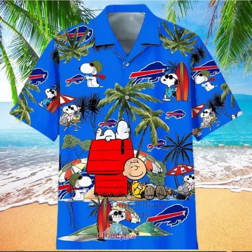 Buffalo Bills Hawaiian Shirt, Snoopy Charlie Brown, Button Down Hawaiian Shirt