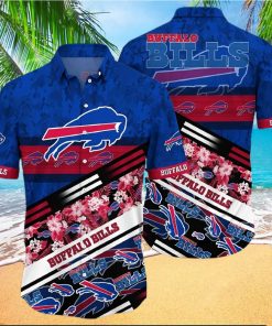 Buffalo Bills Hawaiian Shirt, Tropical Flowers, Unique Hawaiian Shirt