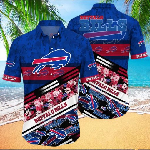 Buffalo Bills Hawaiian Shirt, Tropical Flowers, Unique Hawaiian Shirt