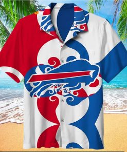 Buffalo Bills Hawaiian Shirt, Waves Of Japanese, Button Down Hawaiian Shirt