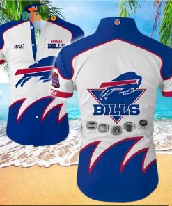 Buffalo Bills Hawaiian Shirt, White Blue Bills Logo, Unique Hawaiian Shirt