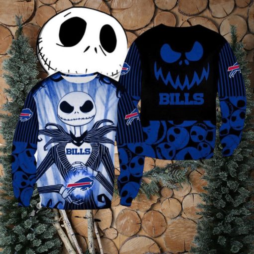 Buffalo Bills Jack Skellington Jumper Christmas Ugly Sweater Halloween For Men And Women