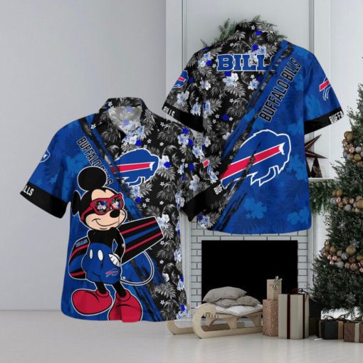 Buffalo Bills Mickey Mouse Floral Short Sleeve Hawaii Shirt