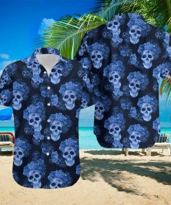 Buffalo Bills Mystery Skull And Flower Funny Hawaiian Shirt Gift For Halloween