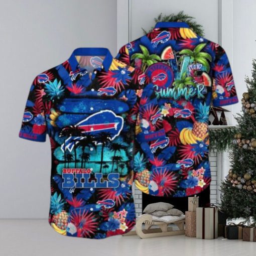 Buffalo Bills NFL Flower Hawaiian Shirt, Bills Gifts for Fans