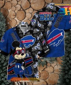 Buffalo Bills NFL Hawaiian Shirt Mickey Print Floral Pattern Summer For Sports Fans