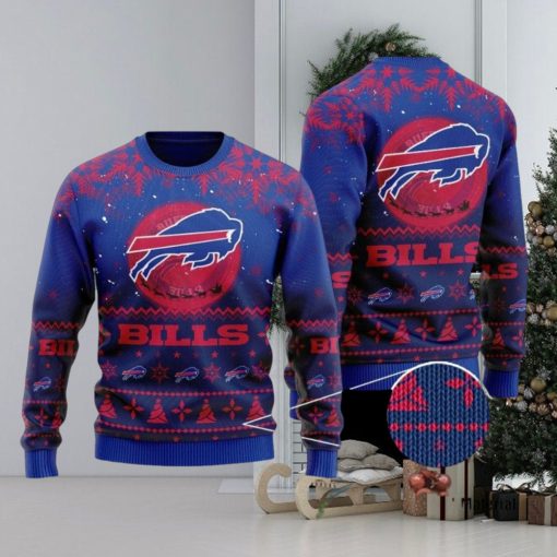 Buffalo Bills Santa Claus In The Moon Ugly Christmas Sweater Perfect Holiday Gift