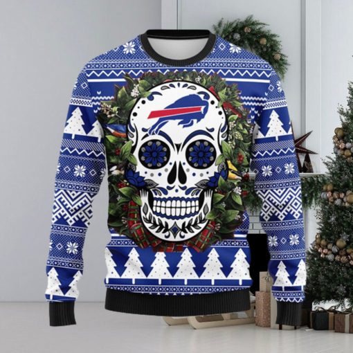 Buffalo Bills Skull Flower Ugly Christmas Ugly Sweater