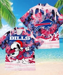 Buffalo Bills Snoopy Dabbing The Peanuts American Christmas Dripping Matching Pattern Hawaiian Shirt