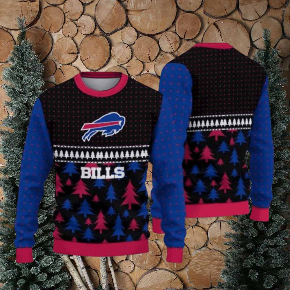 Buffalo Bills Sport Team Christmas Tree Pattern Ugly Christmas Sweaters