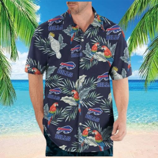 Buffalo Bills Tropical Parrot Hawaiian Shirt  Buffalo Bills Hawaiian Shirt  Buffalo Bills gift for Fan