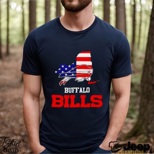 Buffalo Bills map USA flag shirt