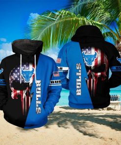 Buffalo Bulls NCAA US Flag Skull 3D Printed Hoodie