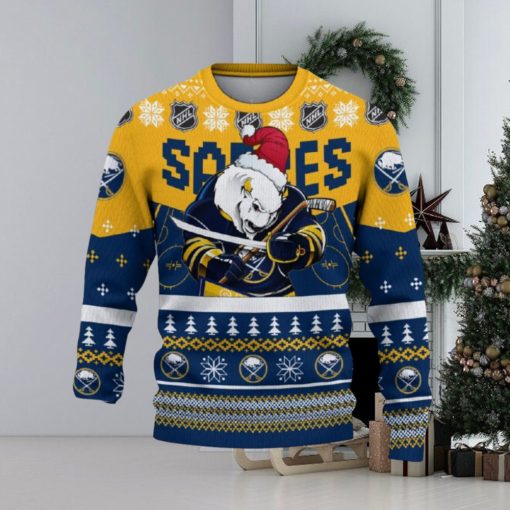 Buffalo Sabres Funny Ugly Christmas Sweater Angry For Men And Women Custom Name Gift Fans
