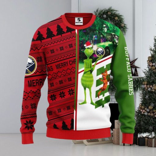 Buffalo Sabres Grinch & Scooby doo Christmas Ugly Sweater 3D Christmas Xmas Sweater