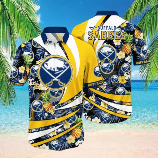 Buffalo Sabres Hawaiian Shirt Tropical Pineapples Gift For NHL Fans