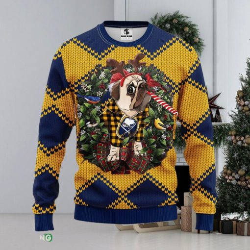 Buffalo Sabres Pub Dog Christmas Ugly Sweater 3D Christmas Xmas Sweater