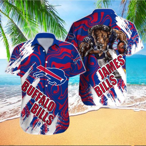 Buffalo_Bills_NFL_Custom_Name_HawaBuffalo Bills NFL Custom Name Hawaiian Shirt For Men And Women Special Gift For True Fans hawaiian shirt