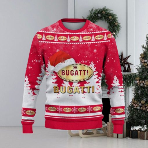 Bugati Ugly Christmas Sweater Car Lovers Santa Hat Tree Christmas For Fans Gift