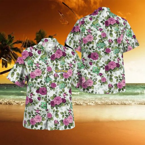 Bulbasaur Floral Flowers Combo Hawaiian Shirt And Shorts Best For Men And Women Holidays