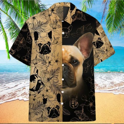 Bulldog 3d all over printed hawaiian shirt