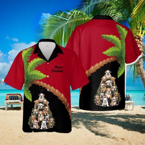 Bulldog Christmas Tree Hawaiian Shirt Men And Women Gift Aloha Beach