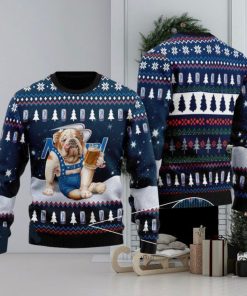 Bulldog Drink Natural Light Beer Christmas Ugly Sweater For Men And Women Gift Christmas