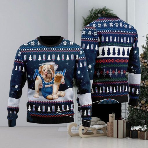 Bulldog Drink Natural Light Beer Christmas Ugly Sweater For Men And Women Gift Christmas