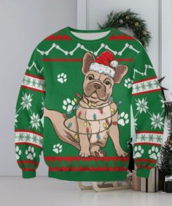 Bulldog Green Christmas Sweatshirt Christmas Ugly Sweater