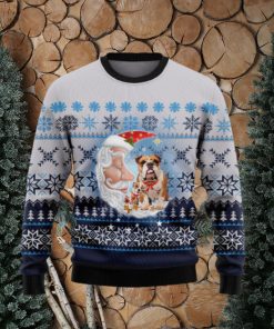 Bulldog Love Santa Moon Ugly Christmas Sweater Gift Men Women