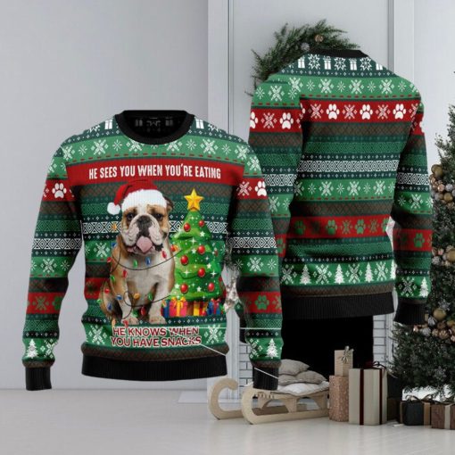 Bulldog Loves Snacks Sweater