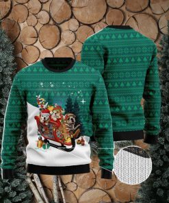 Bulldog Sleigh Ugly Christmas Sweater AOP All Over Printed Sweater