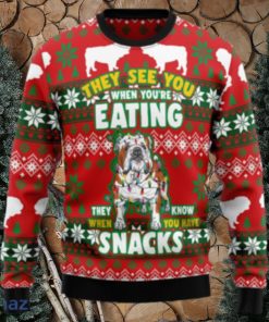 Bulldog Snacks Christmas Unisex Ugly Christmas Sweater 3D