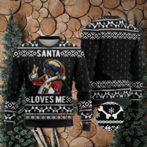 Bulldog Ugly Christmas Sweater Black Gift For Men And Women