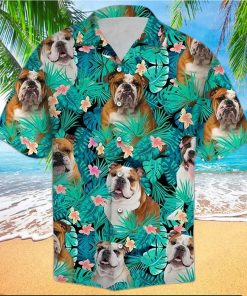 Bulldog blue nice design unisex hawaiian shirt