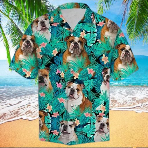 Bulldog blue nice design unisex hawaiian shirt