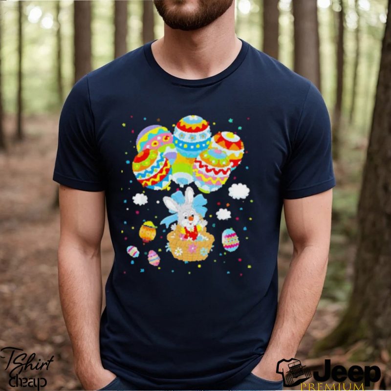 Happy Easter Day T-shirt for Men, Easter Bunny With Eggs Women V