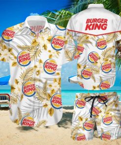 Burger King Tropical Flower Aloha Hawaiian Shirt & Short For Men And Women